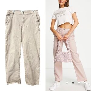 Hollister High Rise Utility Dad Trouser Cargo Pants Adobe Pink Rose 9L 31W